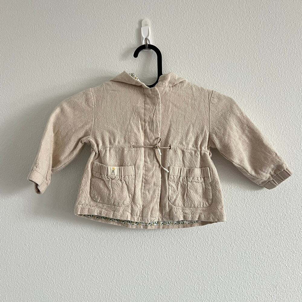 Zara Baby Tan Drawstring Waist Baby Jacket 9-12 Mo Cottagecore Scandi-Baby Earth